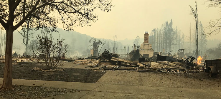 Home of a DriveSavers employee demolished by the Tubbs Fire in Sonoma County, California